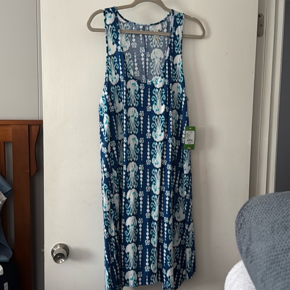 Lilly Pulitzer Blue and White Halter Sundress